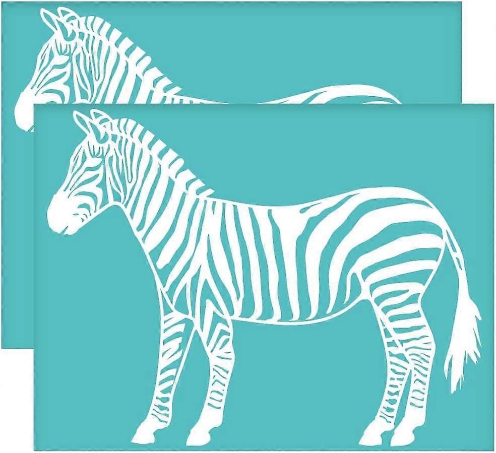 2Pcs 11x8.6 inch Zebra Silk Screen Printing Stencils Animial Silkscreen Stencils Self-Adhesive Silk Screen Stencils Reusable Mesh Transfers for Painti