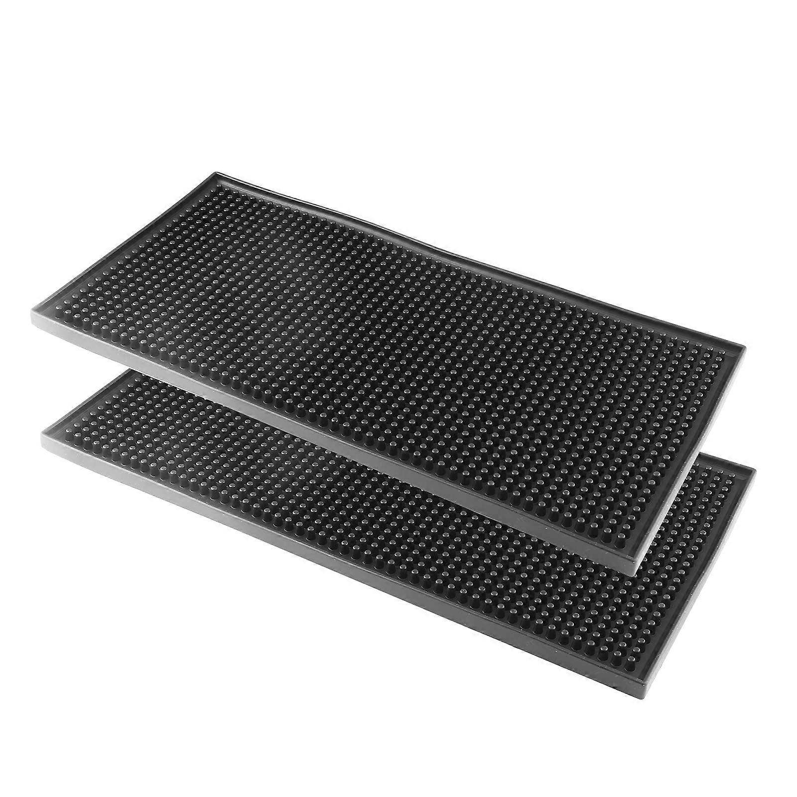 Silicone Bar Mat Set of 2, NonSlip Waterproof SpillResistant Drink Drying Mats for Bar Countertop