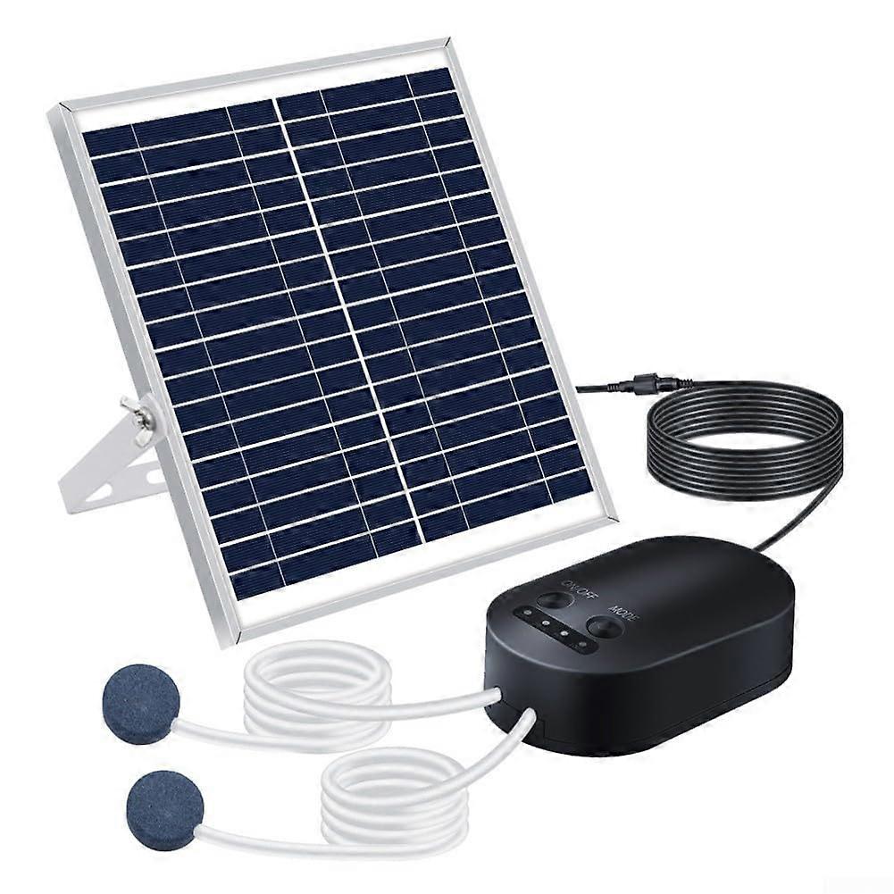 Solar Oxygen Pump 15W With Adjustable Modes Includes Tube And Air Stones For Aquariums And Ponds