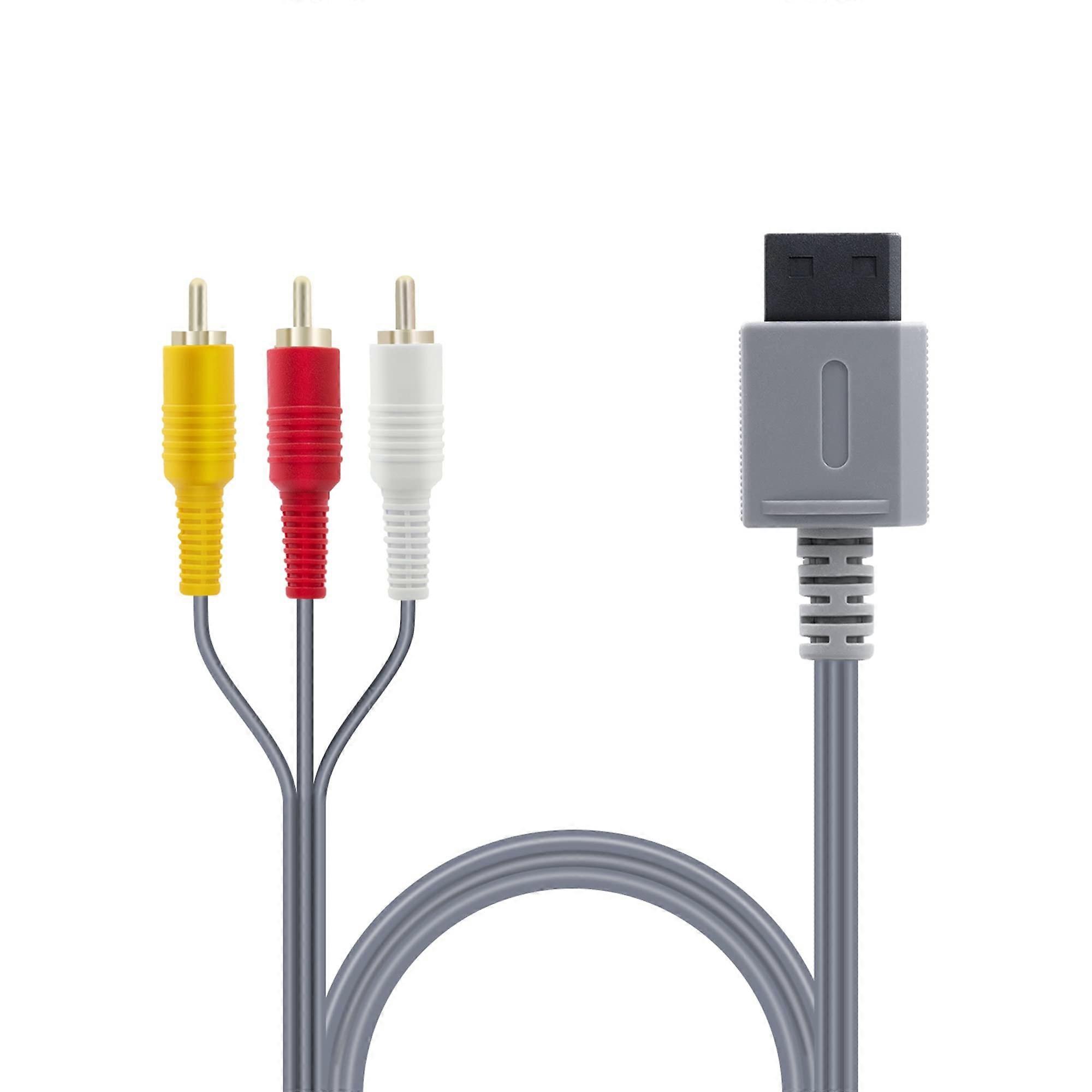 Wii AV Cable 6FT GoldPlated RCA Connectors, Clear Stereo Output, Compatible with Wii and Wii U
