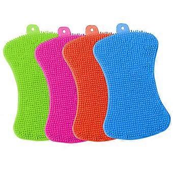 4pcs silikon bad børste kroppsdusj eksfolierende hud spa massasje scrubbere