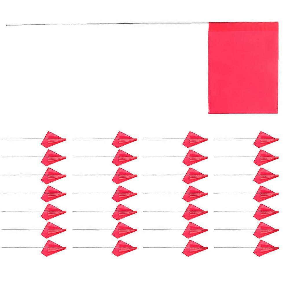 Measuring Flags Garden Triangular Marking Flags for Lawn 30Pcs Red PVC