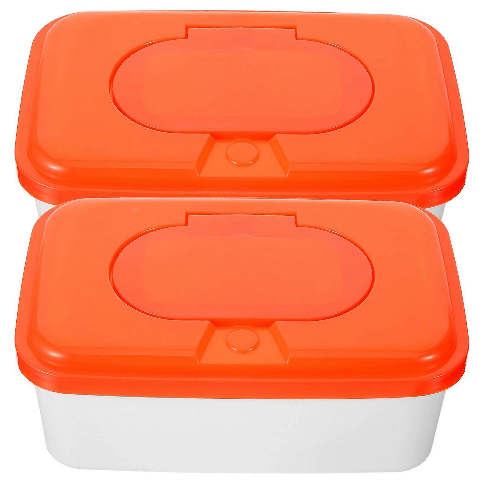 Baby Wipe Holder Plastic Case for Storage Use 2Pcs Tissue Box