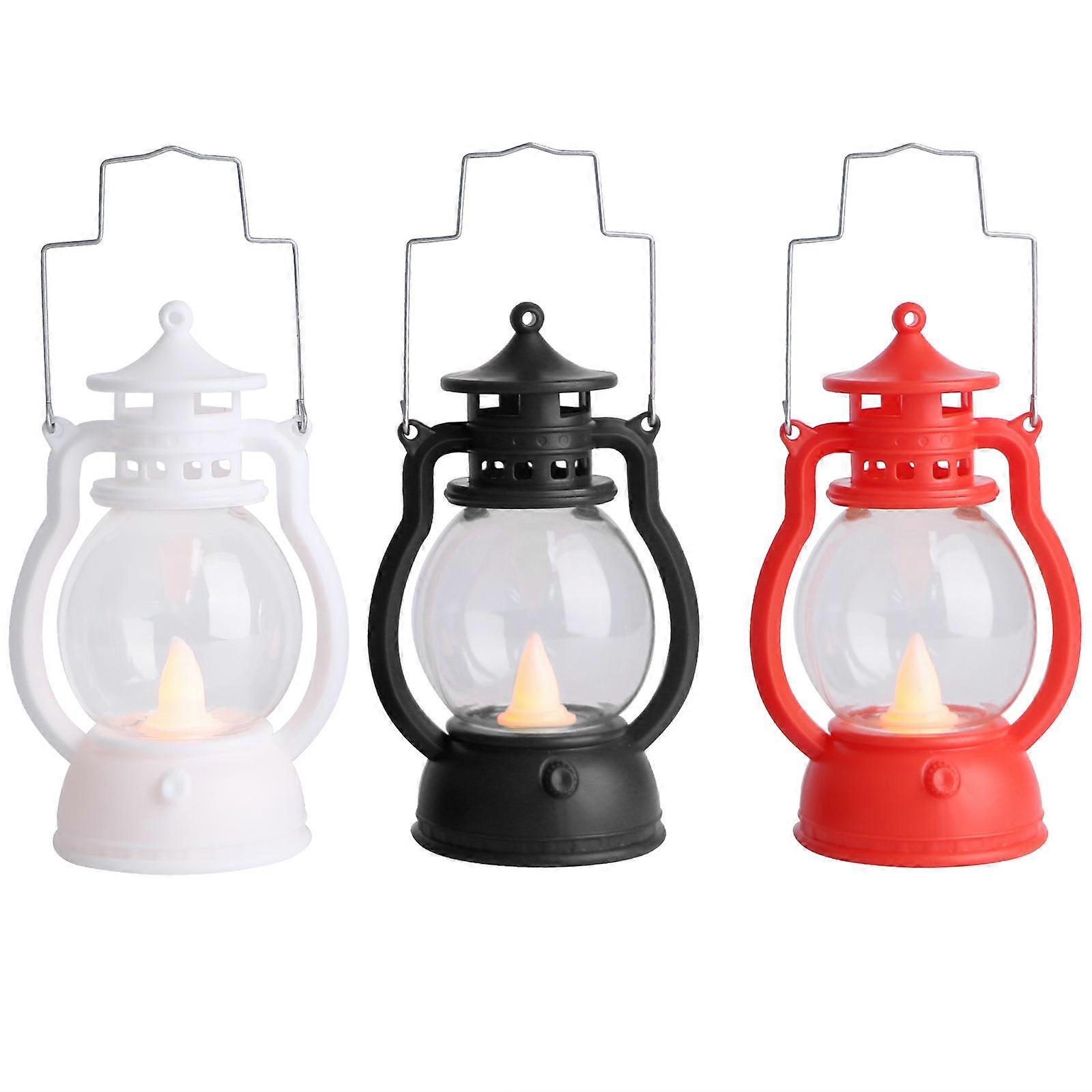 Decorative Lantern Handheld Lamp for Decor 3Pcs Retro Chic Kerosene Lamp