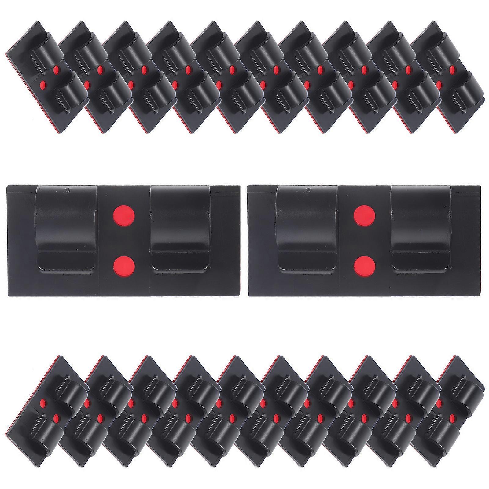 Adhesive Black Cable Clips Holder for Wire Management 25Pcs Set