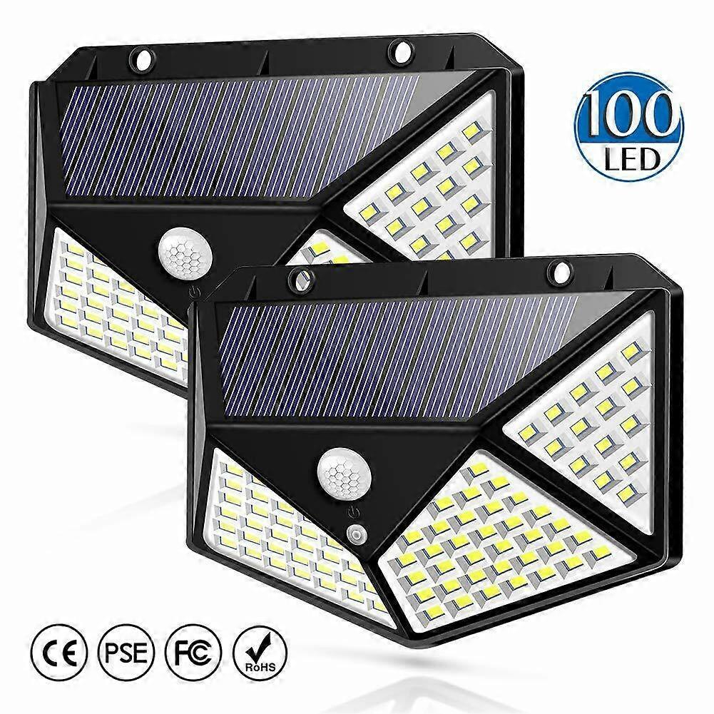 Solar Light Wall Light with 100 LED Motion Sensor Function for Garden