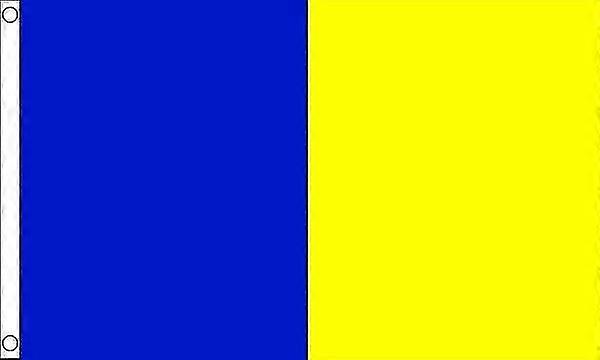 Half Blue And Yellow Flag Two Colors Flags Banner Model T 474