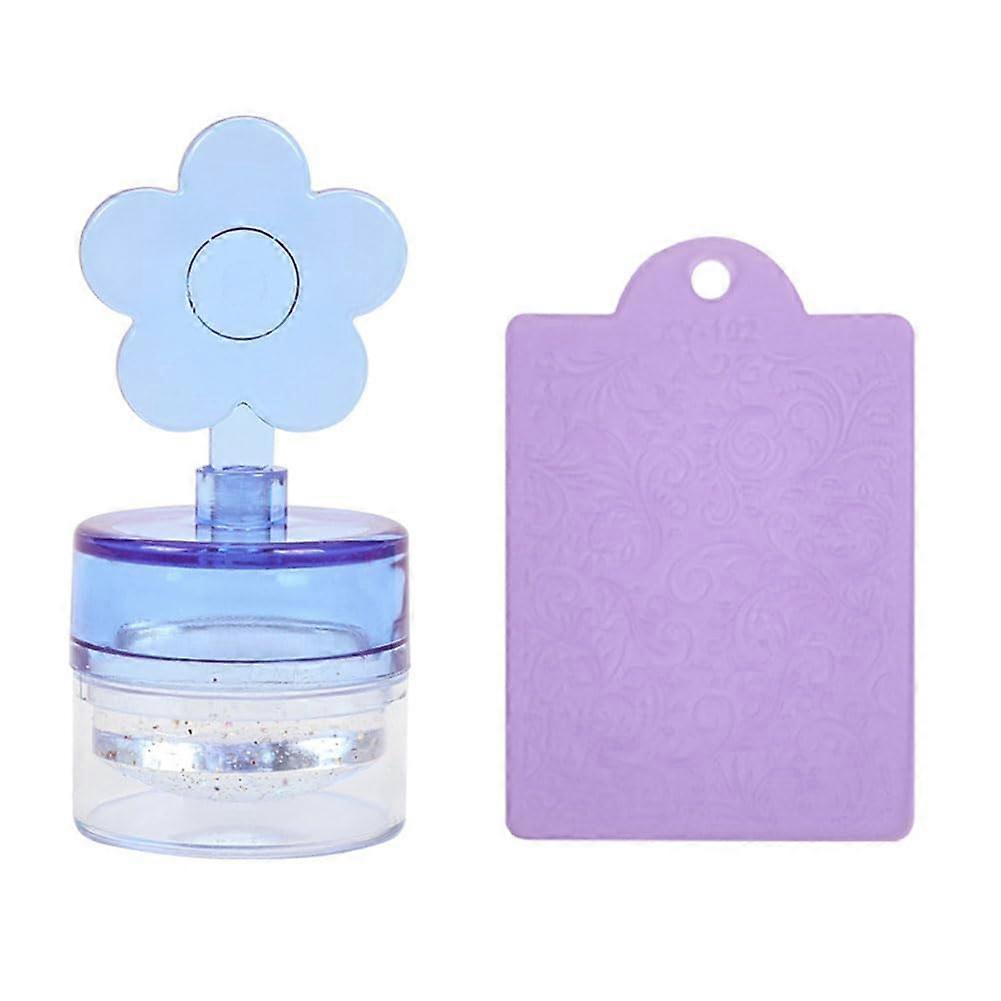 Purple Silicone Nail Stamper Set for Precise Flower Nail Art with Scraper, Beginner Friendly