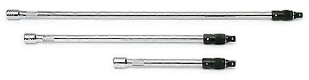 3/8 Drive Locking Extension Set, 3 Piece SuperKrome Chrome Secure Socket, 7.5 13.5 19.5