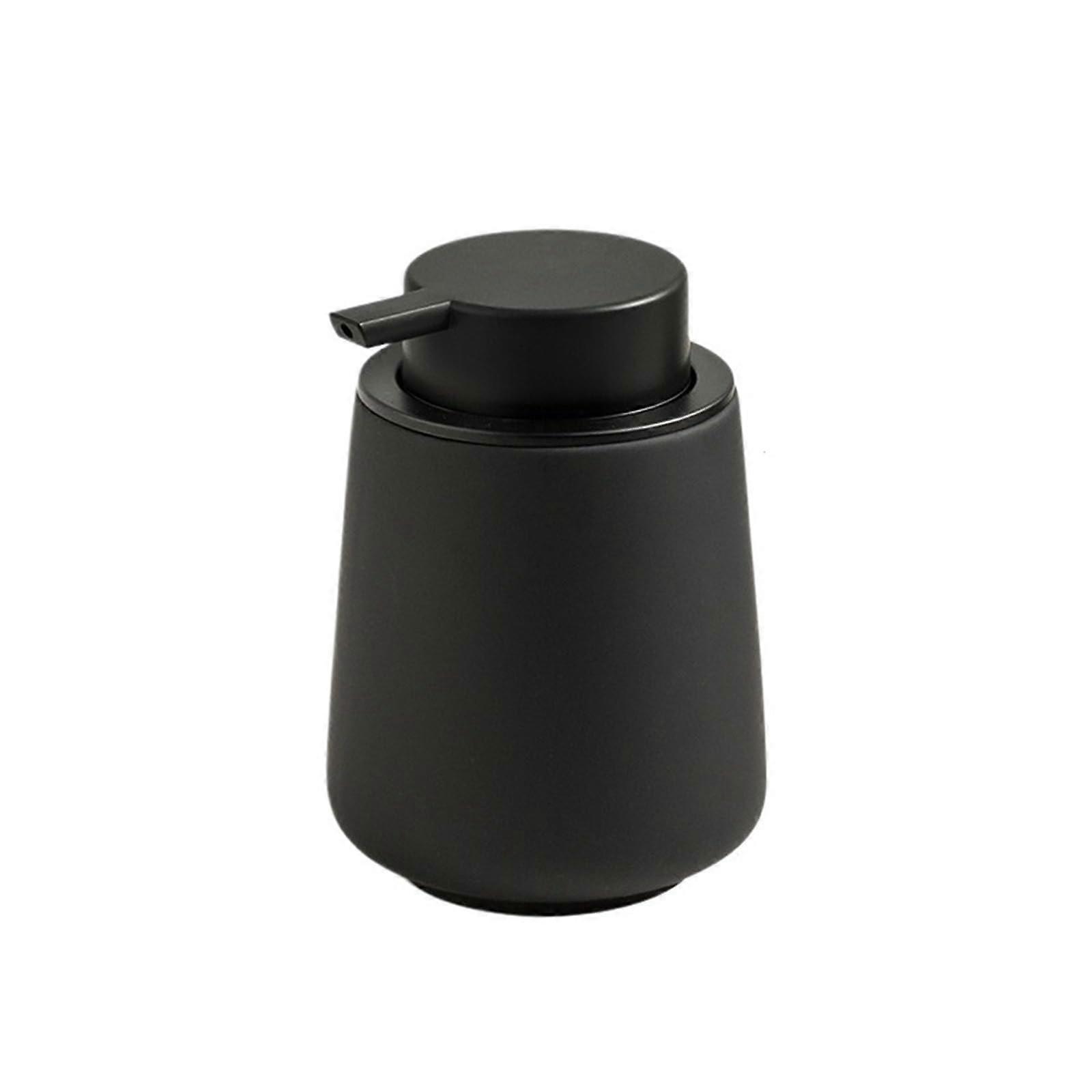 Black Ceramic Soap Dispenser for Bathroom and Kitchen, Reusable Lotion Pump Bottle