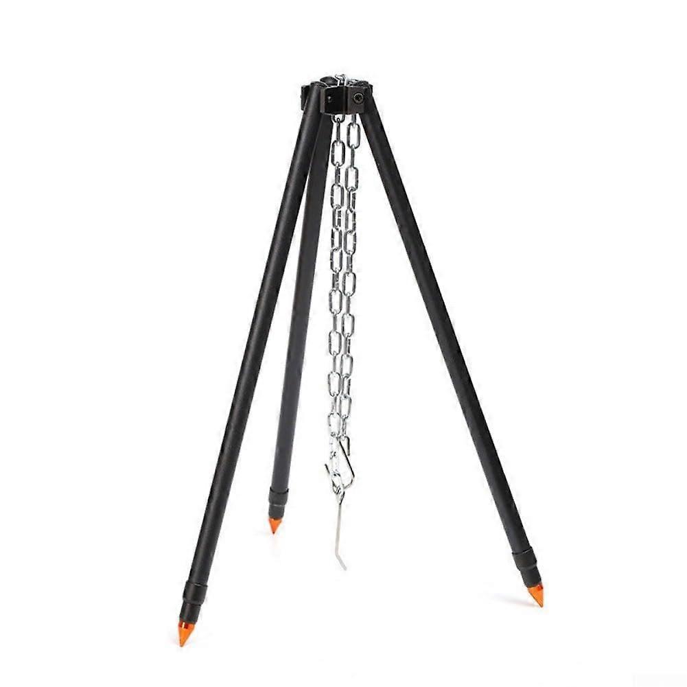 Lightweight Adjustable Camping Tripod for Campfire Cooking with Steel Chain and Stable Base