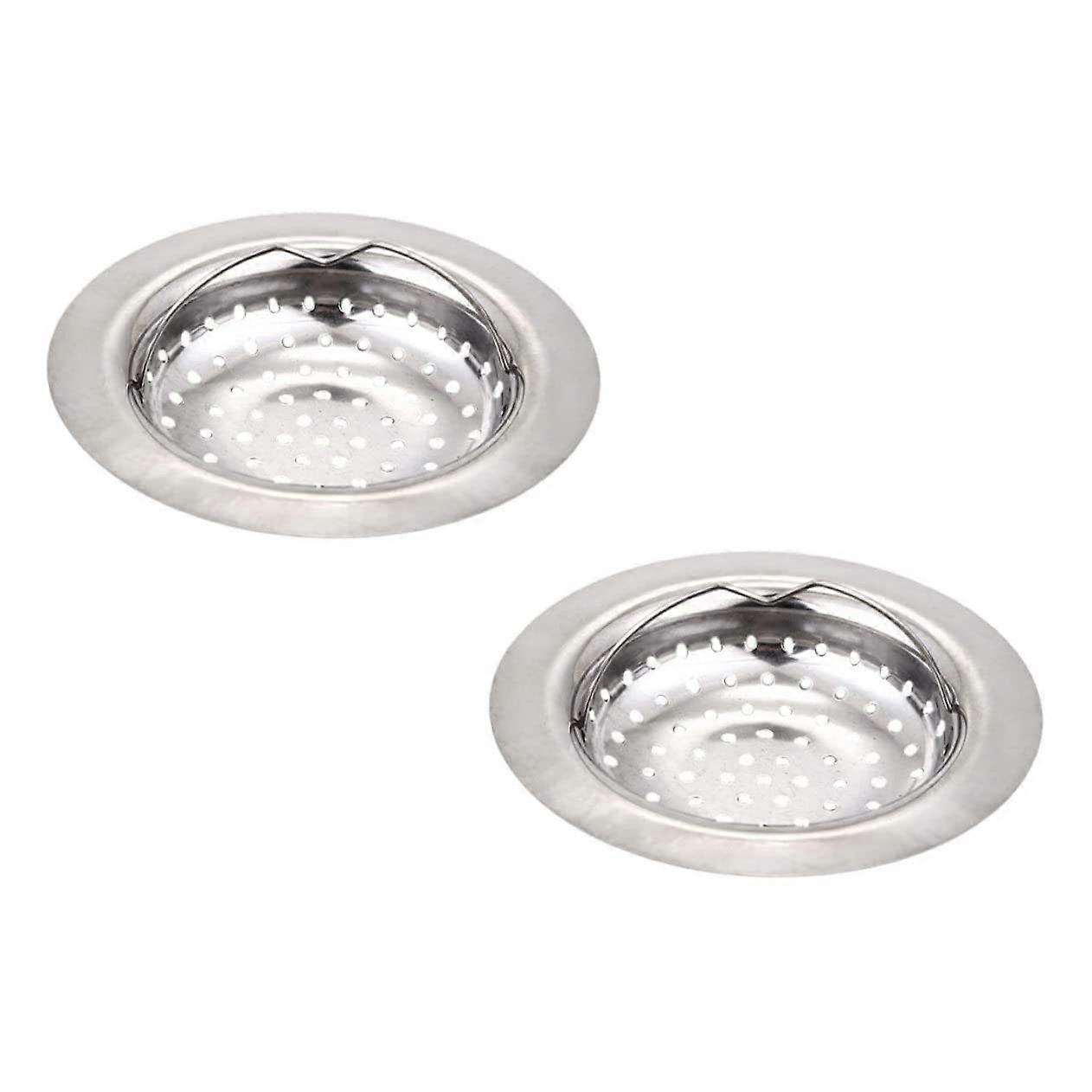 2Pcs Stainless Steel Sink Strainer for Kitchen Drains, Rust Resistant, Prevent Sewer Blockage