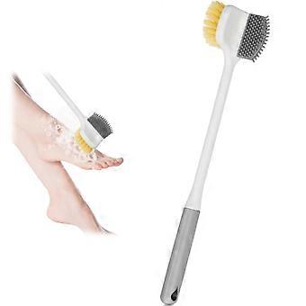 Duschfußbürste mit langem Griff, Zehenreinigungsbürste, große Fußbürste