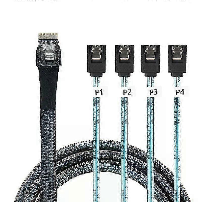 24G SlimSAS 4i SFF8654 To 4 SATA 3 Array Card Adapter Cable 1 Point 4MINI SAS Connection Cable