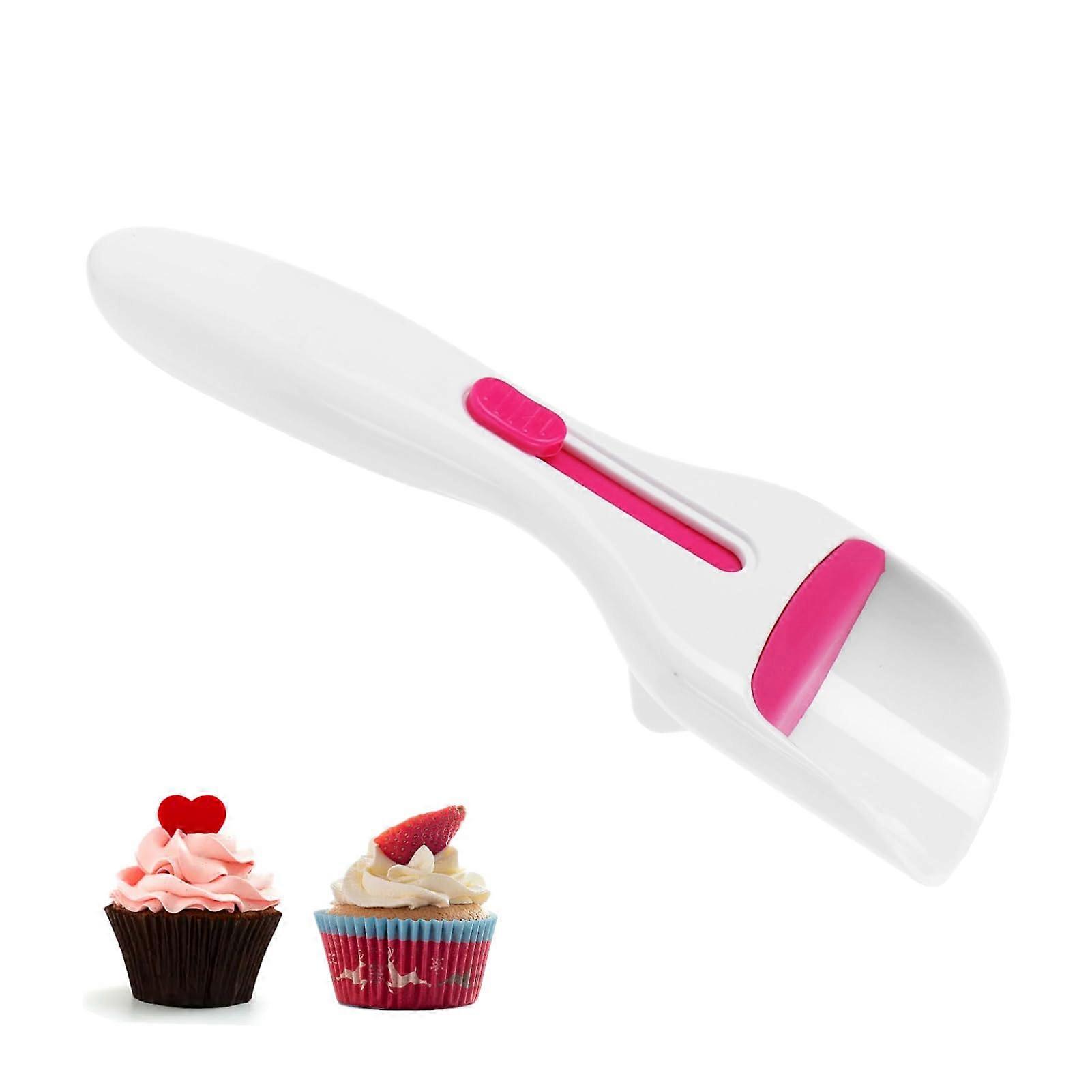 Cupcake Batter Dispenser with Sliding Button and Silicone Plunger for Precise Portion Control Baking