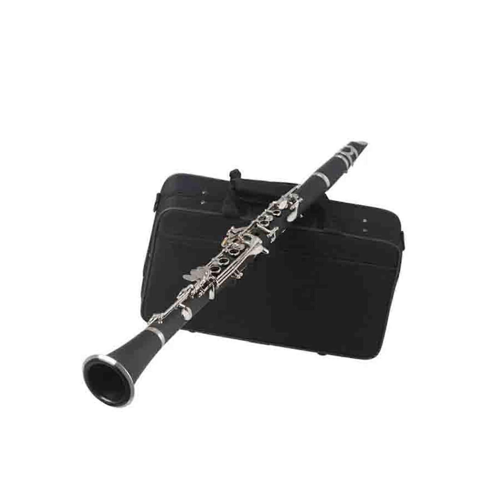 Bb Clarinet for Beginners Bakelite Silver Keys Bright Tone with Carrying Case