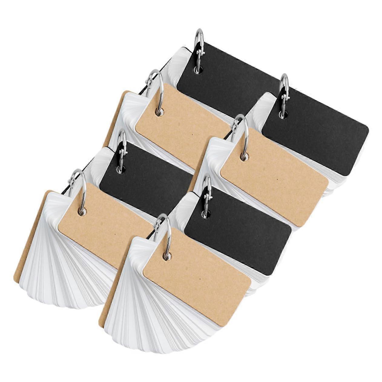 Flashcards Set 8Pcs Mini Kraft Blank Note Cards with Binder Rings Pocket Size 7x4cm for Study