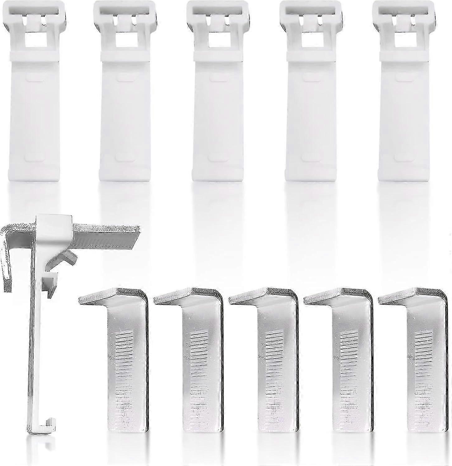 8 Pack Fixing Brackets, Roller Blind Clamp Bracket for Double Roller Blind, No Drilling, Replacement Accessories Kit, Window