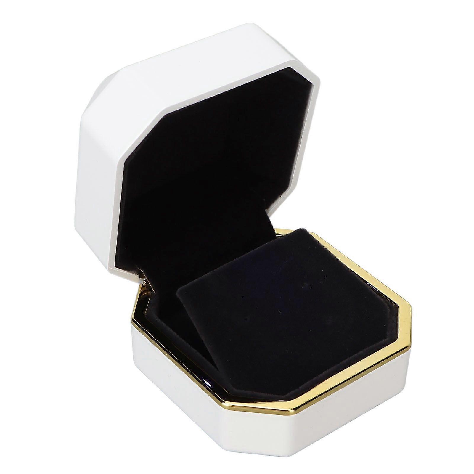 LED Lighted Jewelry Gift Box Earring Ear Stud Display Case for Proposal