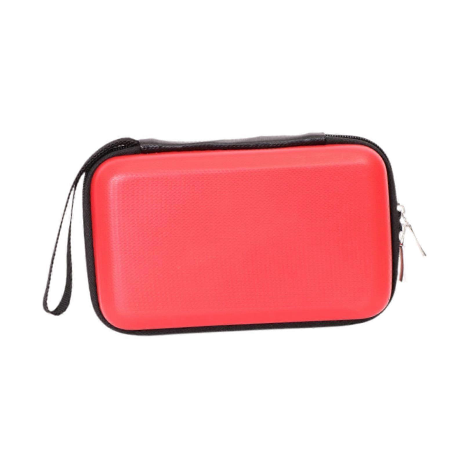 Electronics Accessories Organizer Waterproof Earphone Carrying Case USB Cable SD Card Pouch Red
