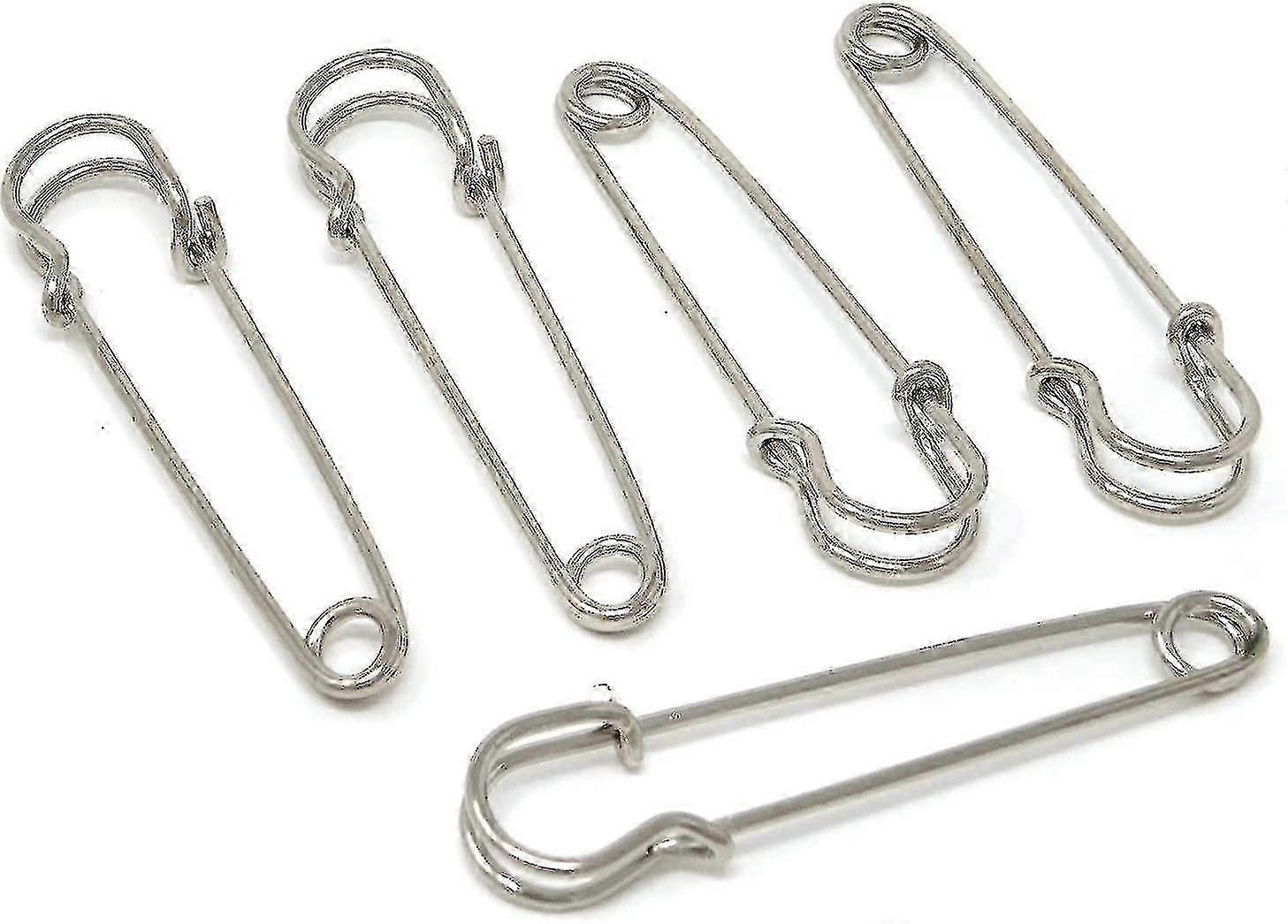 Spille di sicurezza resistenti per coperte e scialli, 30 spille in argento da 5 cm.