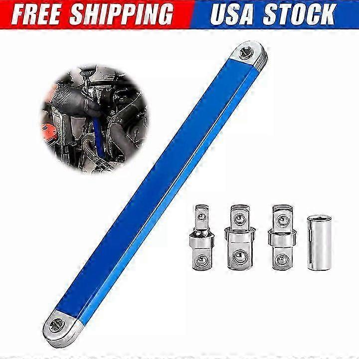 Offset Extension Wrench Set Ratchet Spanner Wrench with 4 Extender Adapter New