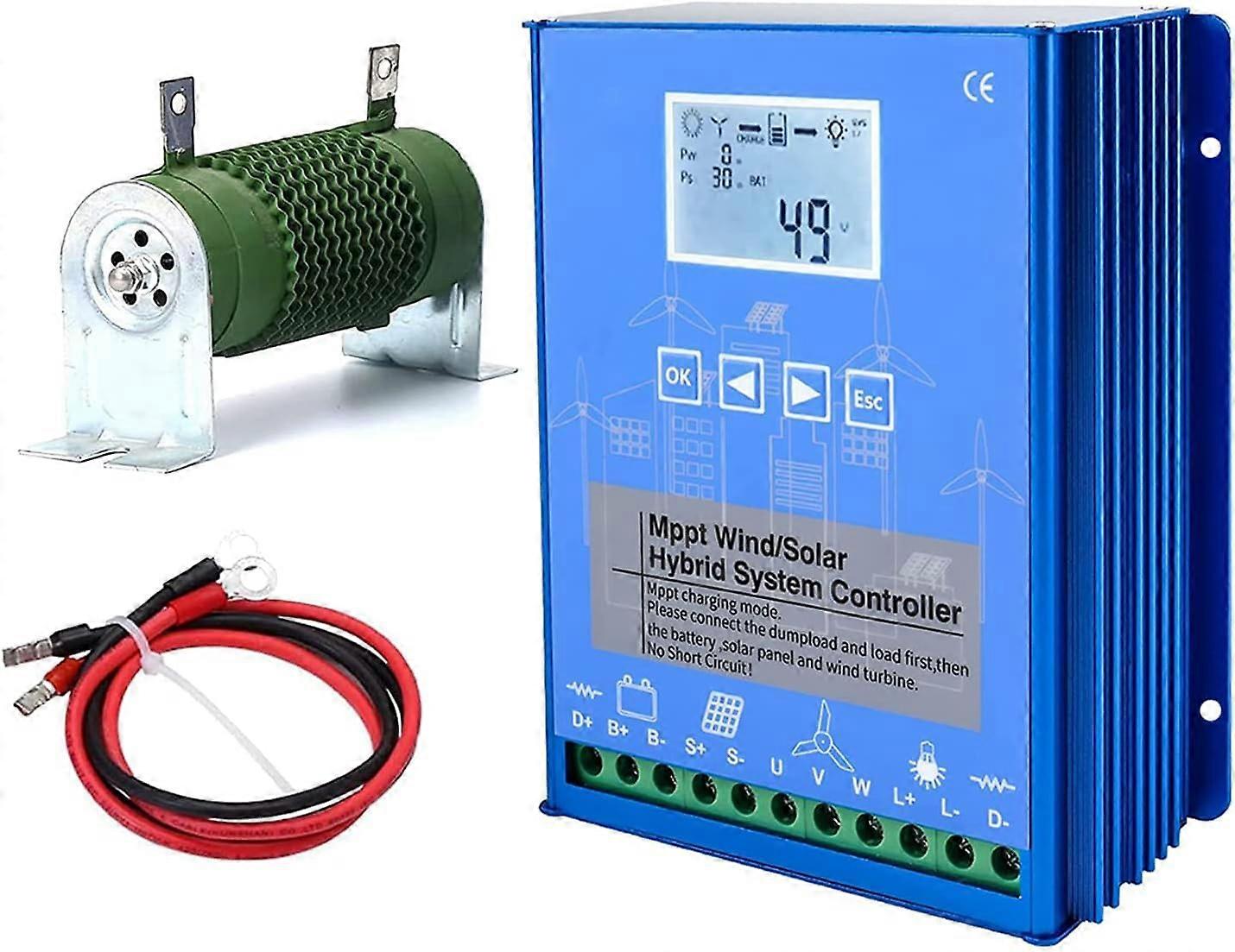 5000W MPPT Wind Solar Hybrid Charge Controller 24V with LCD, Dual Inputs for Off Grid Systems