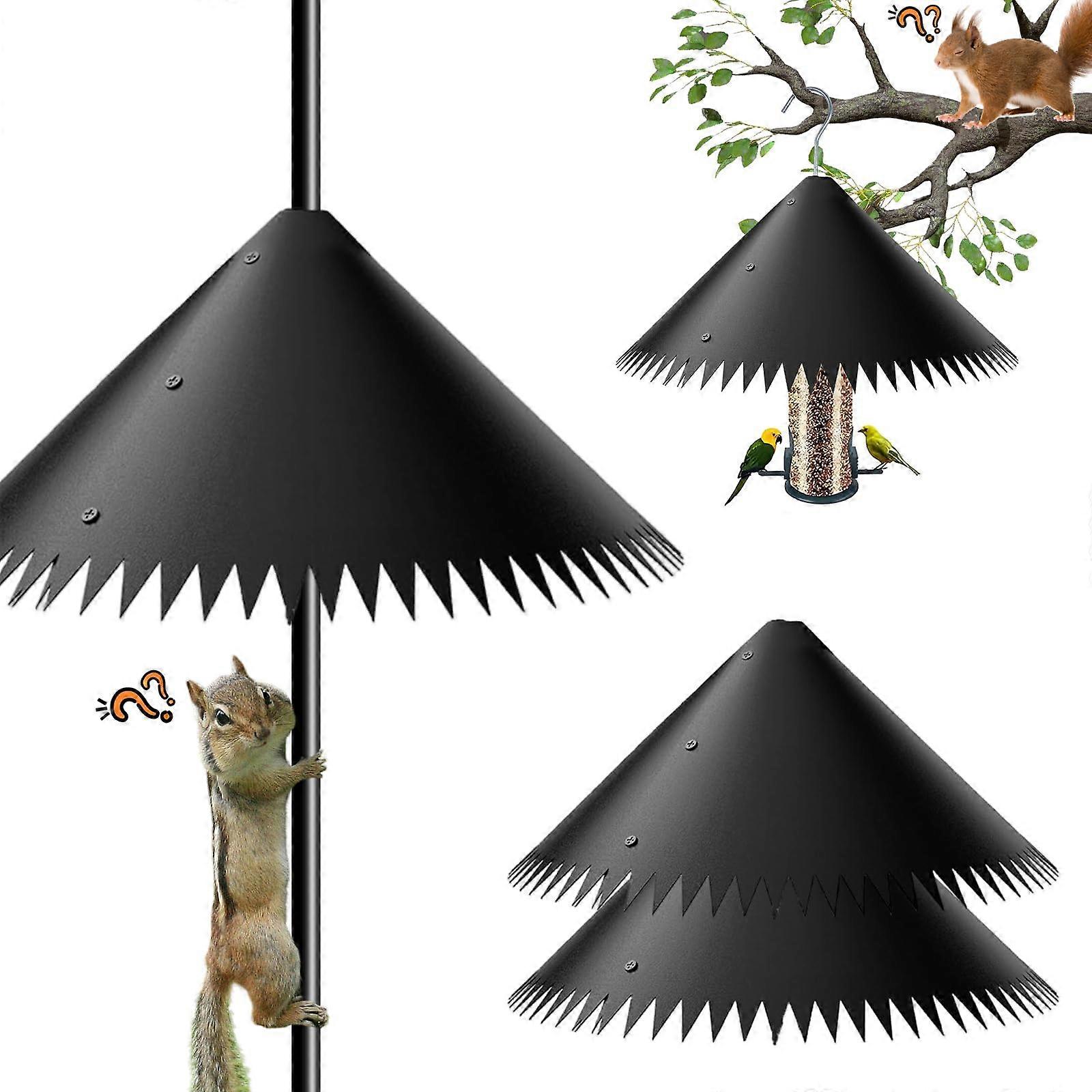 19 Inch Squirrel Baffle for Bird Feeder Pole, Weatherproof SpikeEdge Guard, 2 Pack
