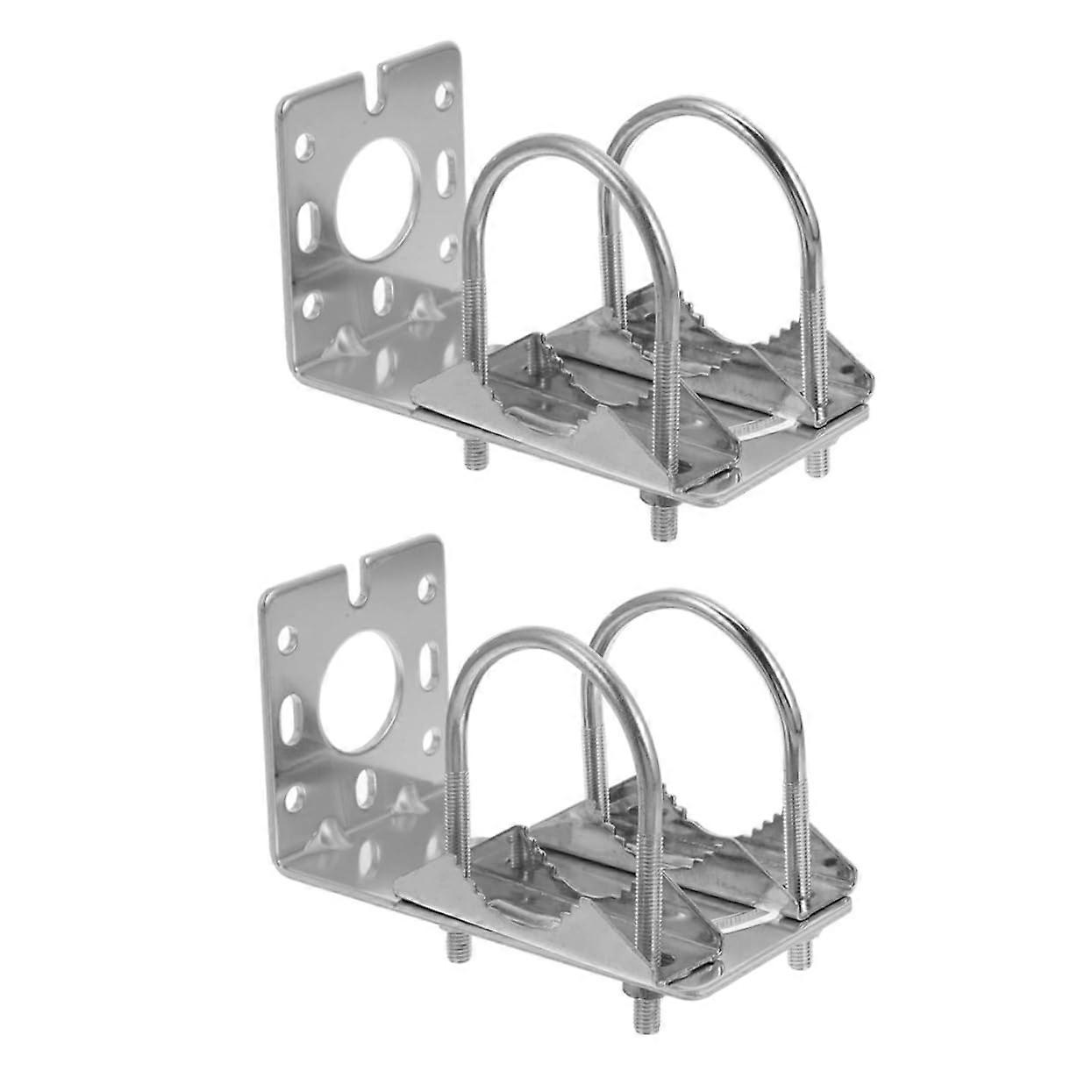Outdoor Aluminum Antenna Mount Bracket Kit, Weatherproof Clamp, Adjustable Pole Rack for Secure Installation