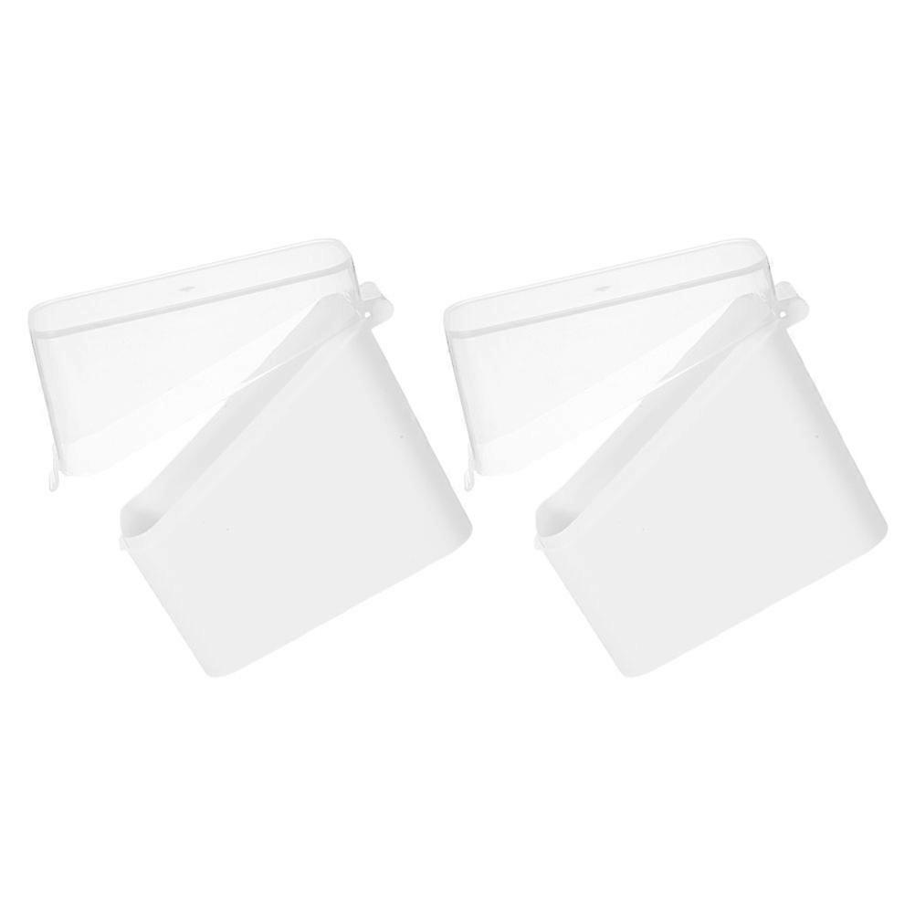 Cheese Storage Box White Kitchen Container for Food Keeping 2Pcs Fridge Use