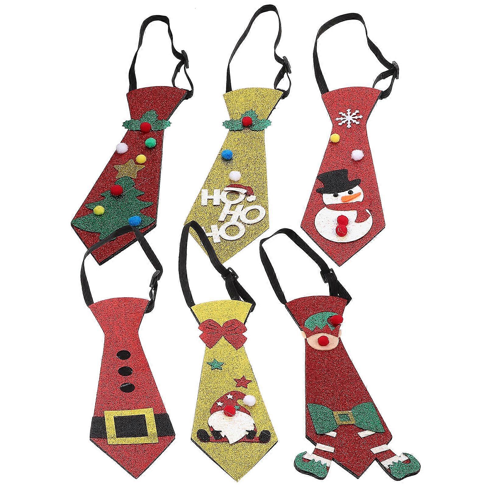 Christmas Necktie Holiday Necktie for Decor 6Pcs Assorted Tie