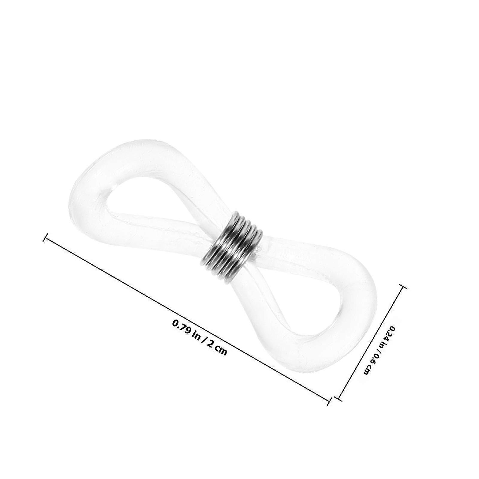 Eyeglass Chain Ends Transparent Non Slip Rubber Cord Ends 25Pcs Set