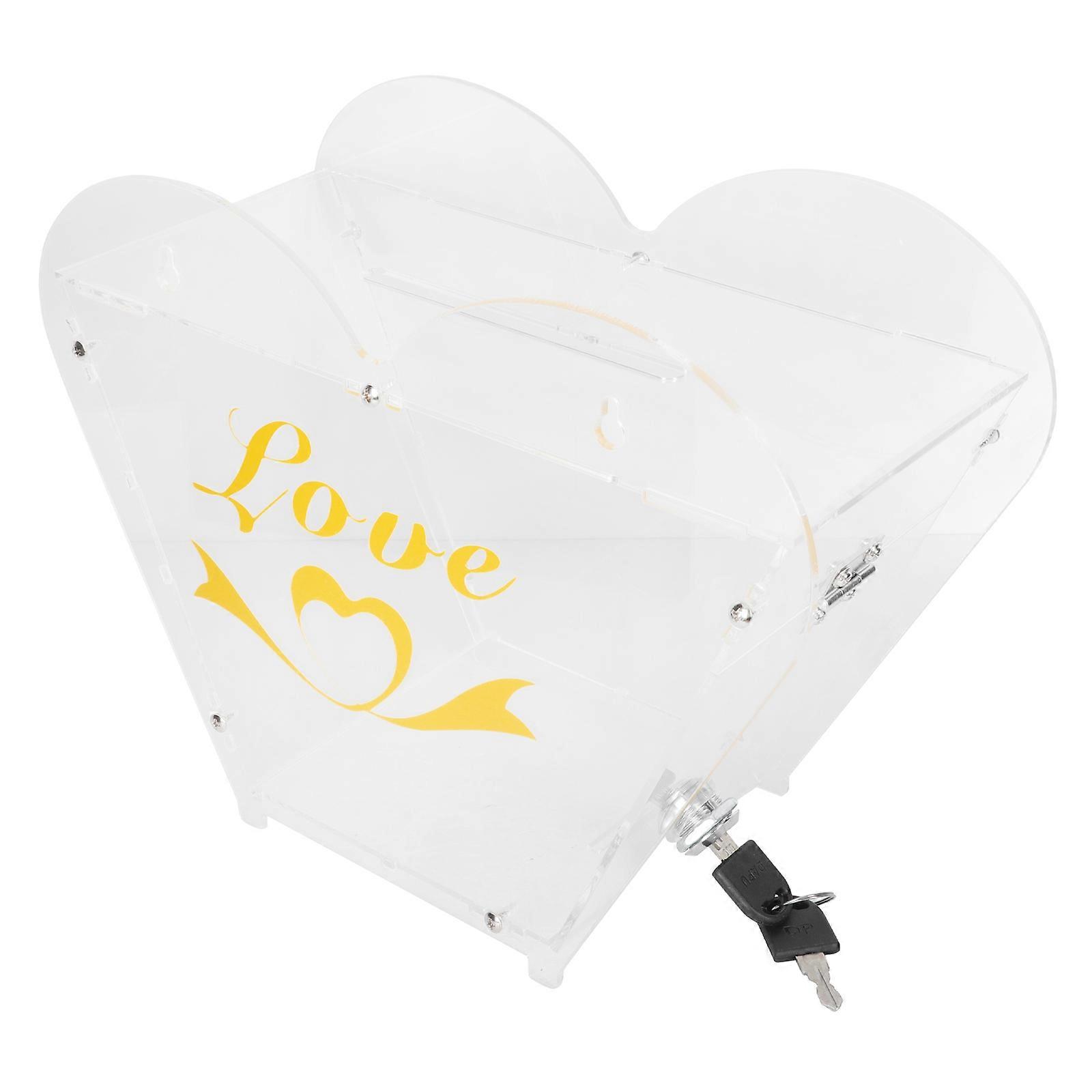 Desktop Collection Box for Storage 2Pcs Transparent Acrylic Donation Box