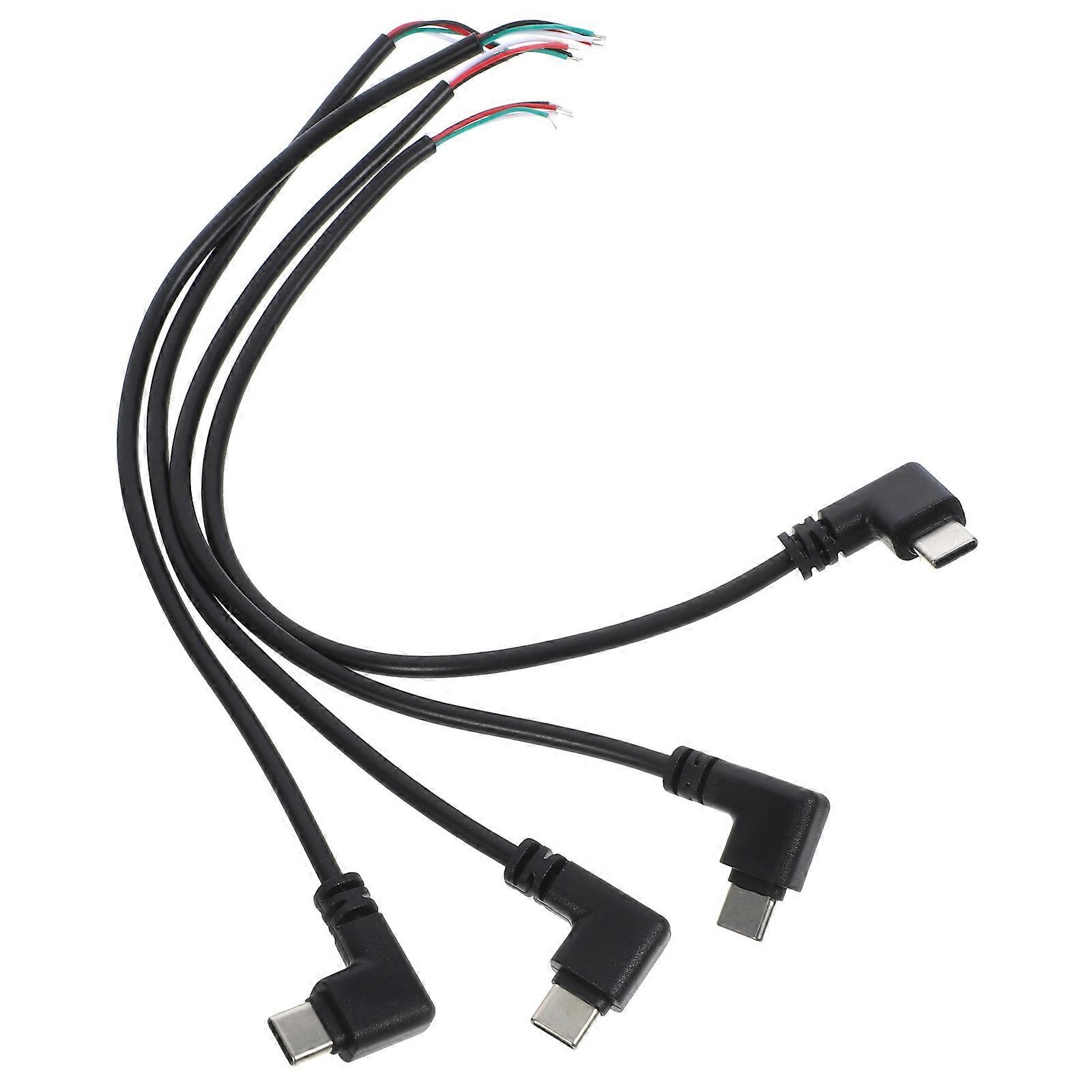 16Pcs Short Right Angle USB Cable with Type C to 4 Pin Bare Wire Function