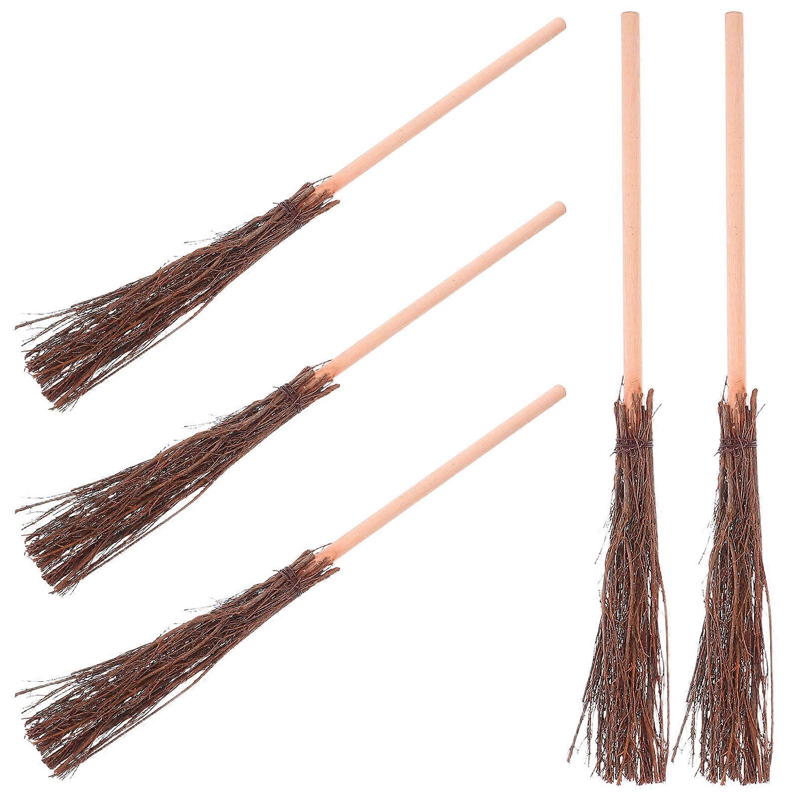 Decorative Broom Handmade Mini Broom Wood Cleaning Tools 5Pcs