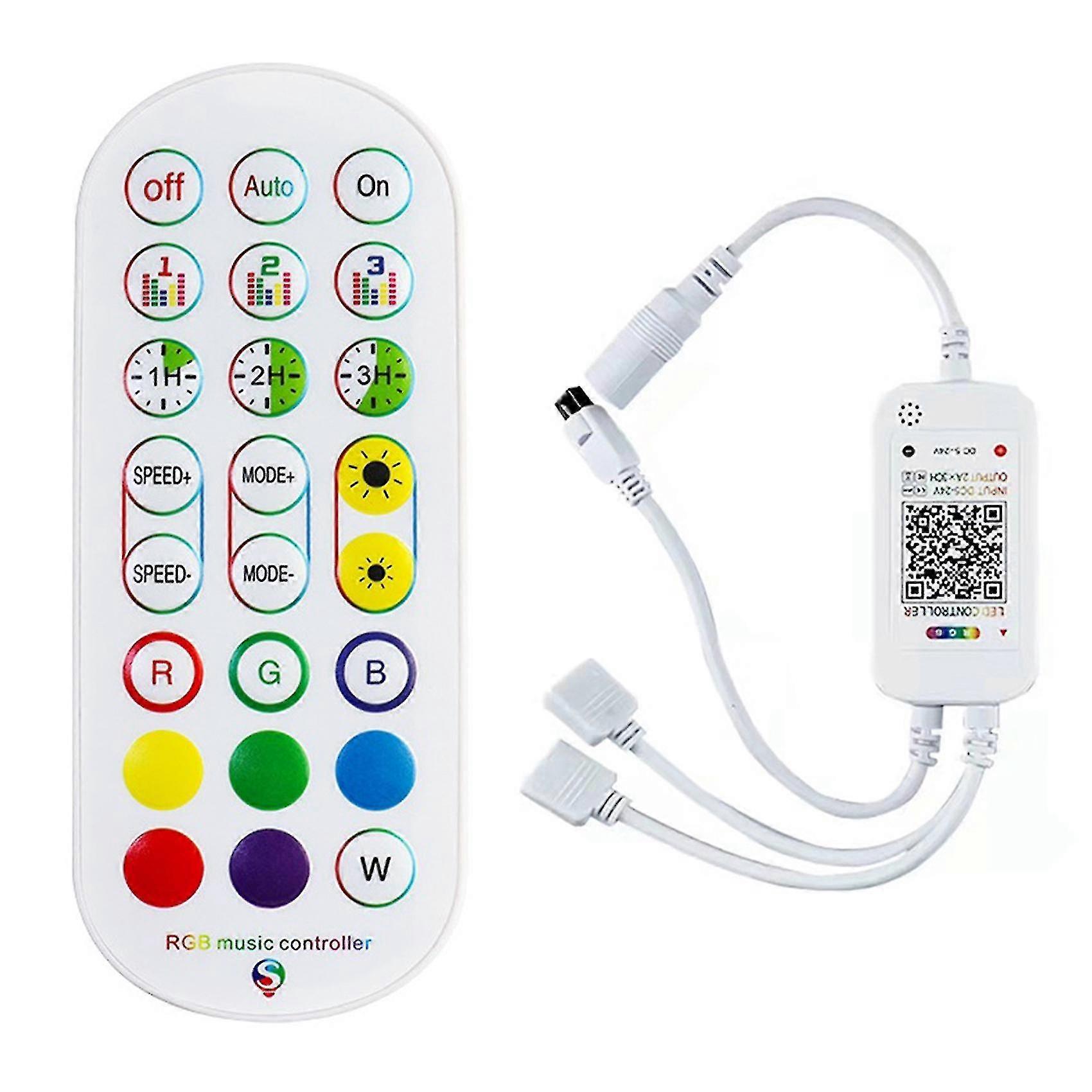 24 Keys Remote Bluetooth LED Controller DC5-24V with App Control for RGB