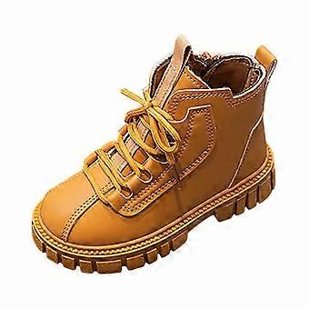 Bottines à lacets pour filles, style britannique, confortables en toutes saisons, pointures enfant, Z06 marron