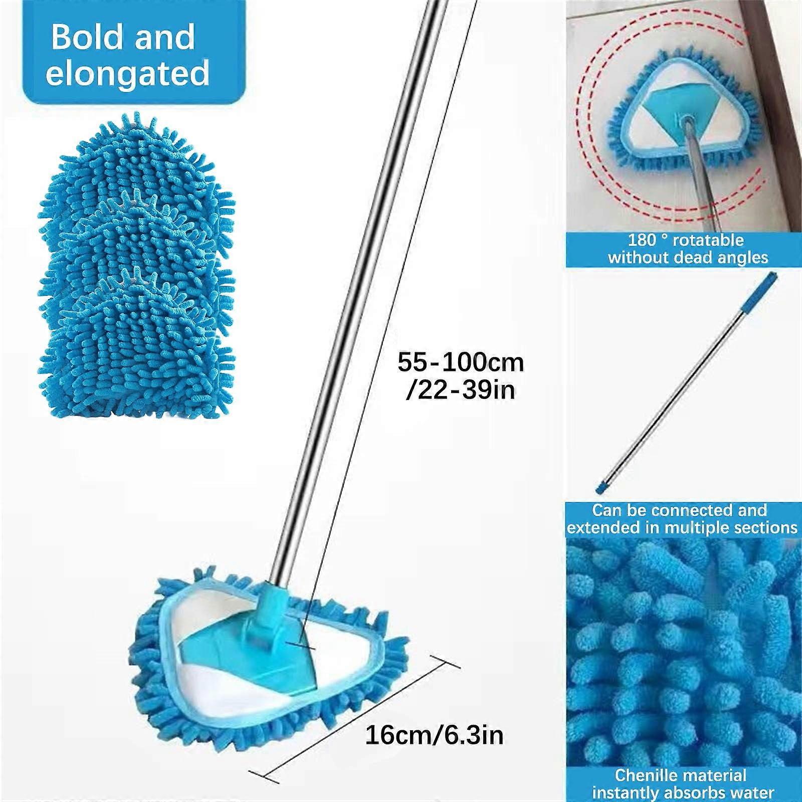 Triangular Mop,Wall Cleaner Mop,Multifunctional Cleaning Mop,Triangle Baseboard Scrubber for Painted Walls,Window,Floor,Baseboard