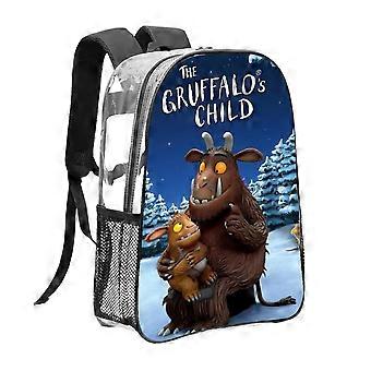 Mochila transparente com estampa do Gruffalo, leve e moderna, que expressa personalidade e dita tendências.
