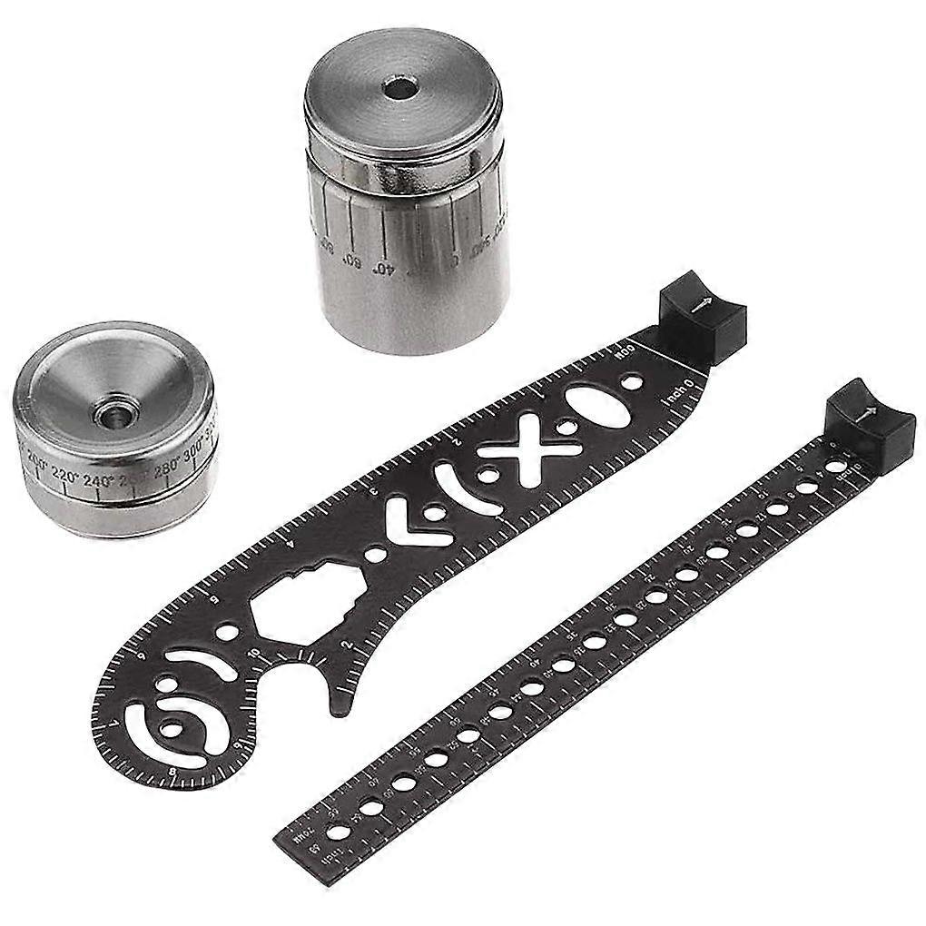 Multifunctional drawing tool, multifunctional drawing curve ruler, mini compass, protractor combination