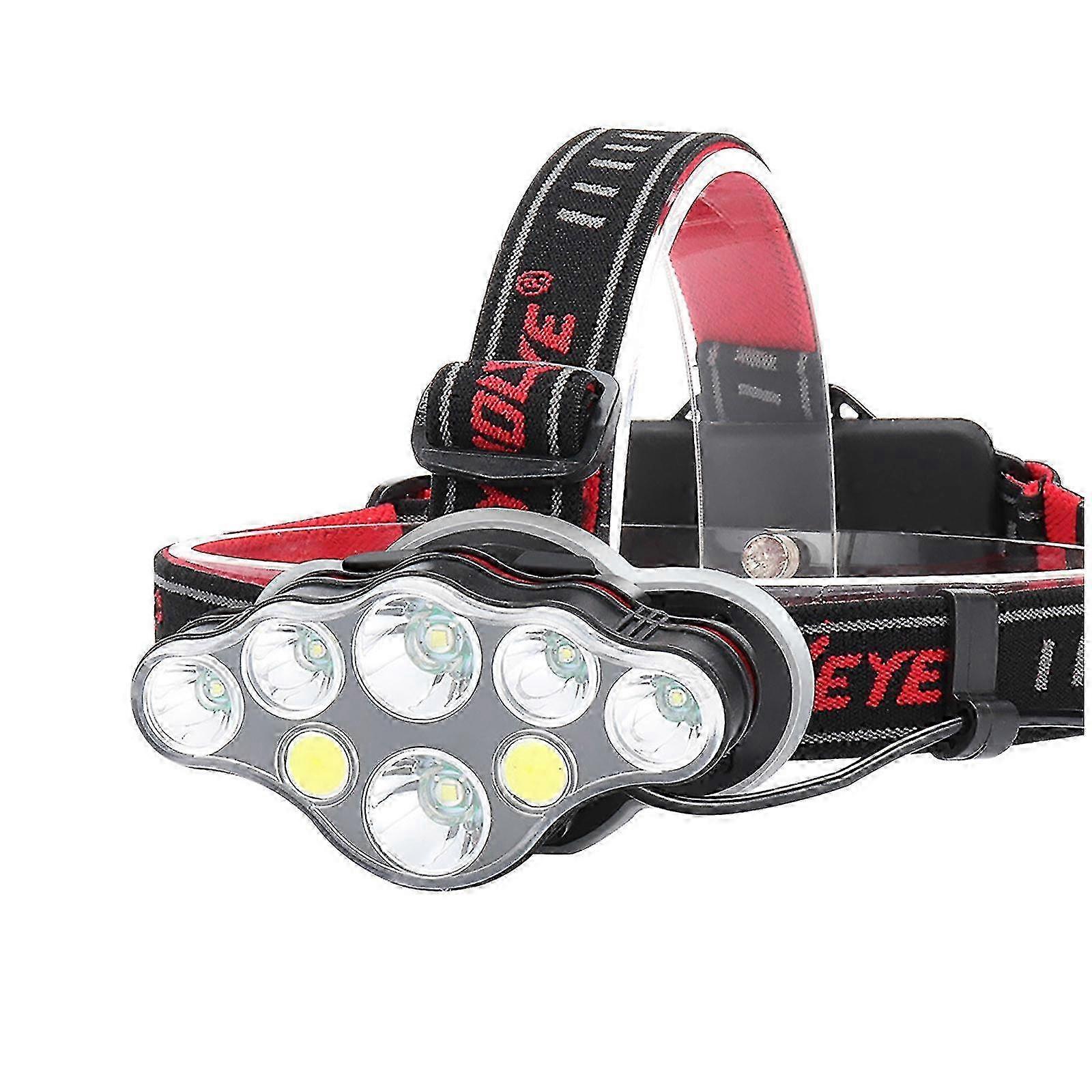 USB Rechargeable 8 LED Headlight Flashlight Work Light Compatible for Skywolfeye