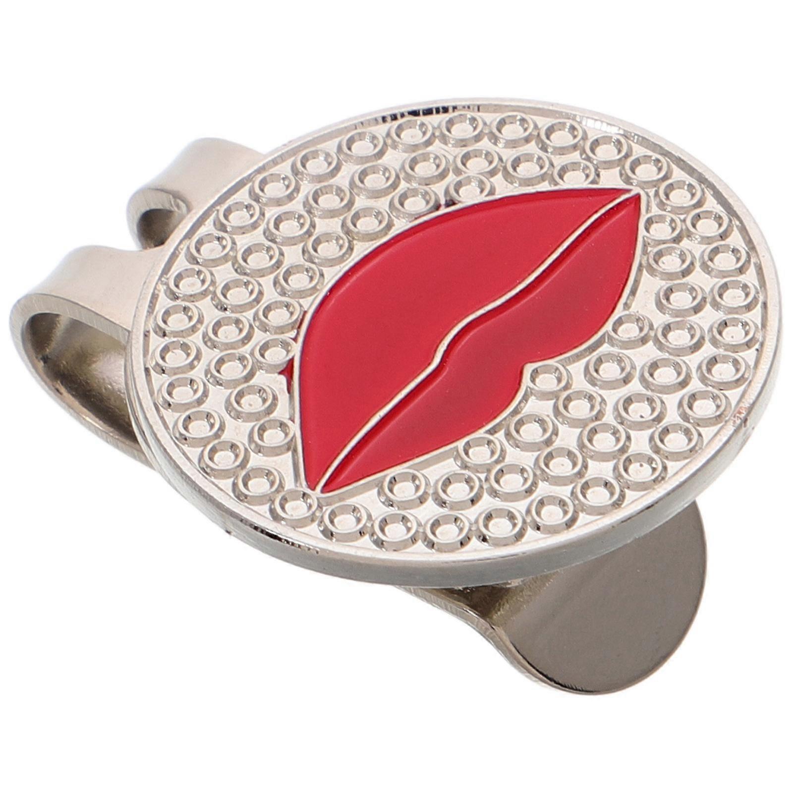 Hat Clip Ball Marker for Golf with Stylish Lips Pattern 2Pcs Accessory
