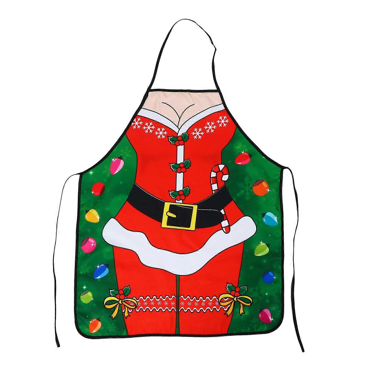 Christmas Apron Polyester Fabric Designed for Party Use with