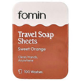 fomin, Travel Soap Sheets, Sweet Orange, 100 Sheets
