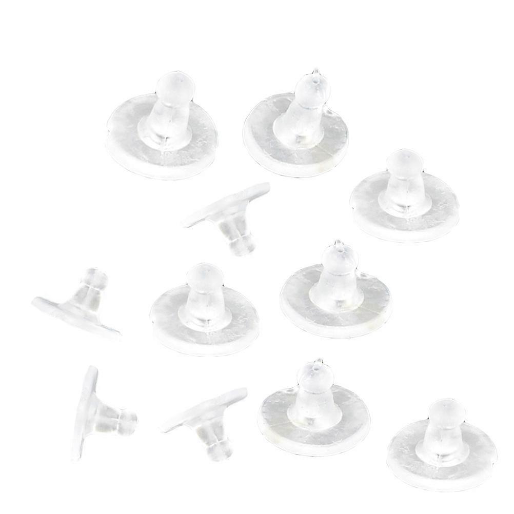 Earring Backs for Silicone Earring Stoppers 100Pcs Transparent White