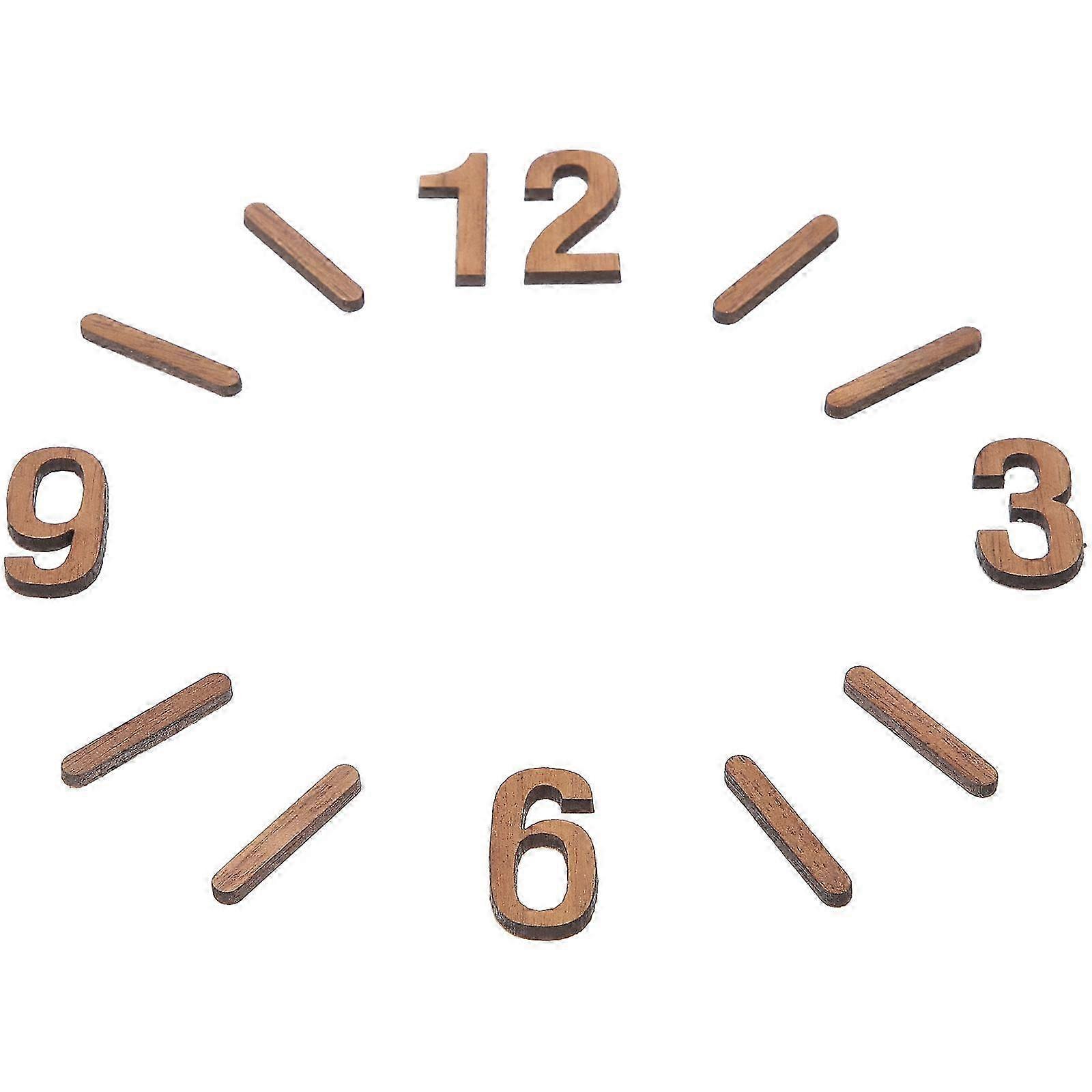 Replacement Numbers compatible with Clock Wood Clock Face Replacement Numbers Diy Enthusiasts Bedroom Decor Light Brown Rectangular 1Set