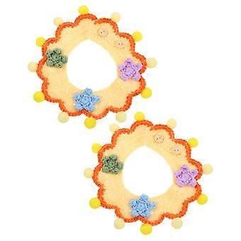 2pcs réglable tricoté chat collier mignon animal de compagnie décoration petit chien collier au crochet pour chiots et chatons à la mode accessoire de costume d’animal de compagnie
