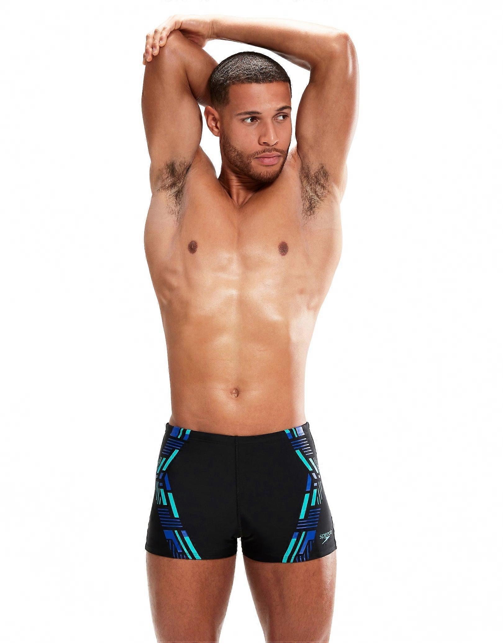 Speedo Tech Print Aquashort - Black/Blue