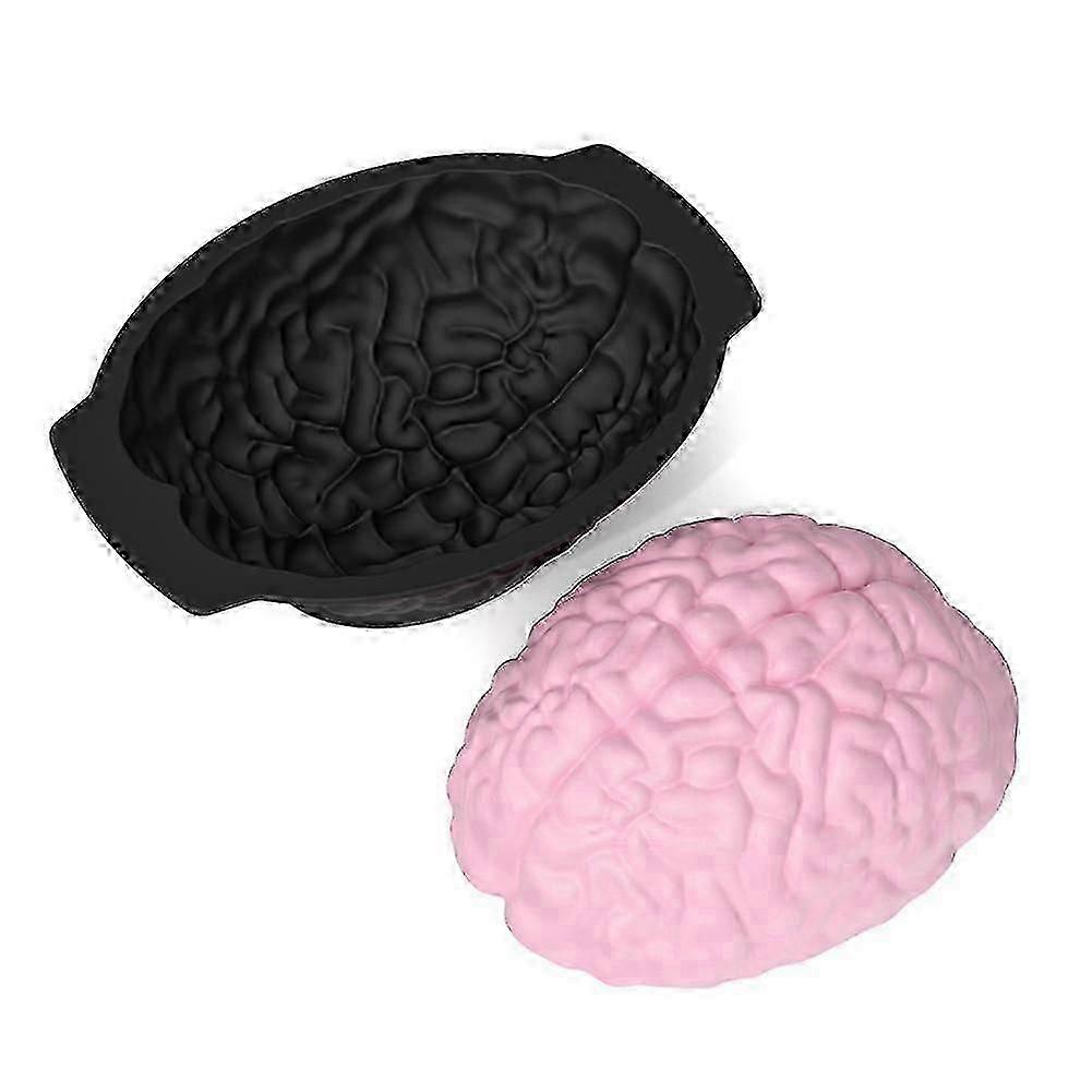 Human Brain Cake Mold - Large Silicone Baking Pan with Support Base