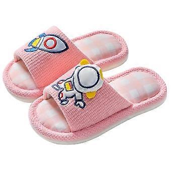 Child Girls Boys Kids Home Slides Indoor Floor Cute Cartoon Soft ComCompatibletable Non- Linen Slipper Shoes Toddler Footw fast xm